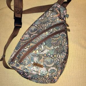 Sakroots Multicolor Sling Bag with Brown Accents
